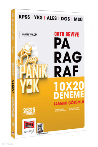 Yargı Yayınları 2025 KPSS YKS ALES DGS MSÜ Tamamı Çözümlü Panik Yok Orta Seviye Paragraf 10x20 Deneme