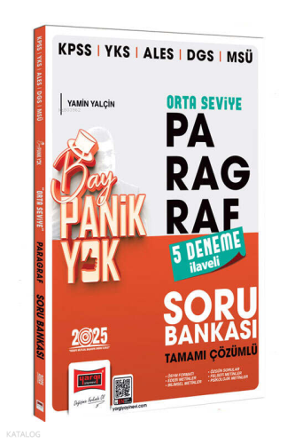 Yargı Yayınları 2025 KPSS YKS ALES DGS MSÜ Tamamı Çözümlü Panik Yok Orta Seviye Paragraf Soru Bankası (5 Deneme İlaveli)