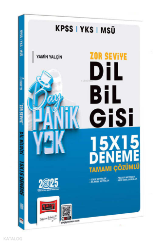 Yargı Yayınları 2025 KPSS YKS MSÜ Tamamı Çözümlü Panik Yok Zor Seviye Dil Bilgisi 15x15 Deneme