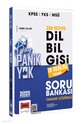 Yargı Yayınları 2025 KPSS YKS MSÜ Tamamı Çözümlü Panik Yok Zor Seviye Dil Bilgisi Soru Bankası (10 Deneme İlaveli)