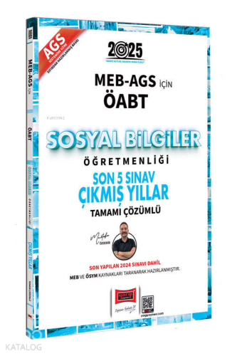 Yargı Yayınları 2025 MEB-AGS ÖABT Sosyal Bilgiler Öğretmenliği Son 5 Sınav Çıkmış Yıllar