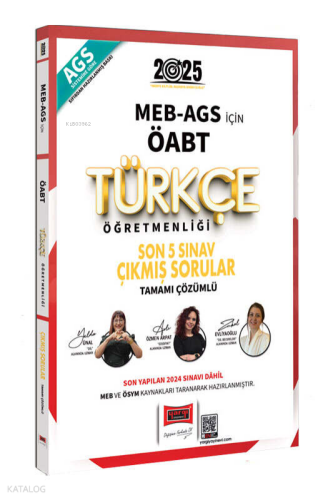 Yargı Yayınları 2025 MEB-AGS ÖABT Türkçe Öğretmenliği Son 5 Sınav Çıkmış Sorular