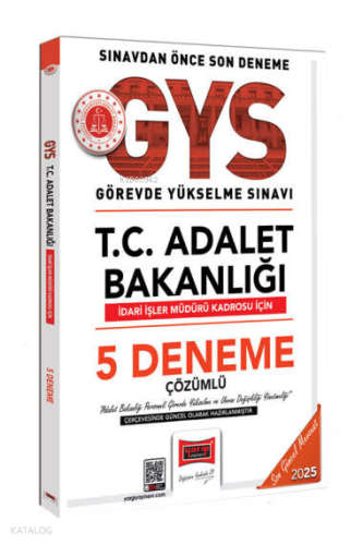 Yargı Yayınları 2025 T.C Adalet Bakanlığı İdari İşler Müdürü Kadrosu İçin Çözümlü 5 Deneme