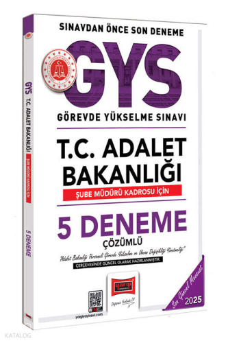 Yargı Yayınları 2025 T.C. Adalet Bakanlığı Şube Müdürü Kadrosu İçin Çözümlü 5 Deneme