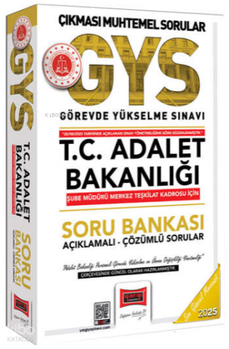 Yargı Yayınları 2025 T.C. Adalet Bakanlığı Şube Müdürü Merkez Teşkilat Kadrosu İçin Soru Bankası