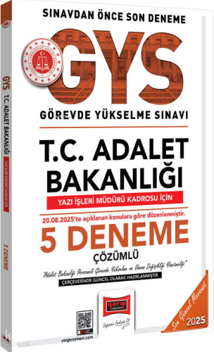 Yargı Yayınları 2025 T.C Adalet Bakanlığı Yazı İşleri Müdürü Kadrosu İçin 5 Deneme