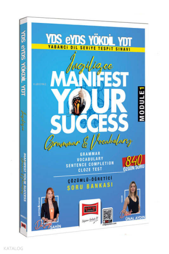 Yargı Yayınları 2025 YDS eYDS YÖKDİL YDT İngilizce Manifest Your Success Grammar & Vocabulary (Module 1)
