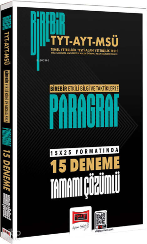 Yargı Yayınları 2026 Birebir TYT-AYT-MSÜ Paragraf Tamamı Çözümlü 15 De
