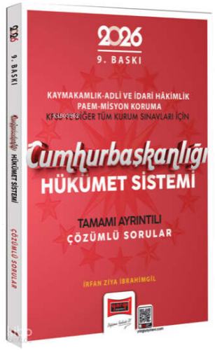 Yargı Yayınları 2026 Cumhurbaşkanlığı Hükümet Sistemi Çözümlü Sorular ;Kaymakamlık-Adli ve İdari Hakimlik-Paem-Misyon Koruma-KPSS ve Diğer Tüm Kurum Sınavları İçin