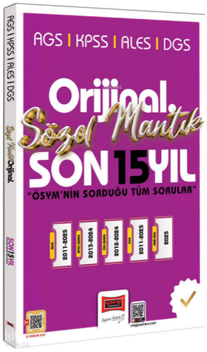 Yargı Yayınları 2026 KPSS AGS ALES DGS Orijinal Sözel Mantık Son 15 Yı