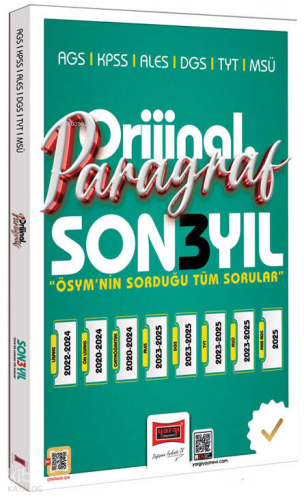 Yargı Yayınları 2026 KPSS AGS ALES DGS TYT MSÜ Orijinal Paragraf Son 3 Yıl Çıkmış Sorular