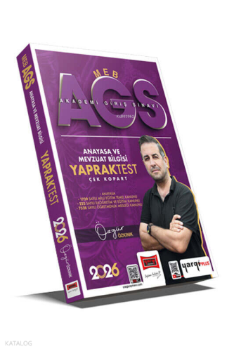 Yargı Yayınları 2026 MEB-AGS Anayasa ve Mevzuat Bilgisi Çek Kopart Yaprak Test