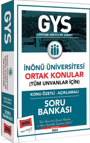 Yargı Yayınları İnönü Üniversitesi GYS Konu Özetli Açıklamalı Soru Ban