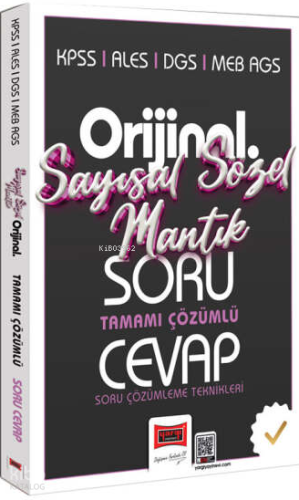 Yargı Yayınları KPSS ALES DGS MEB-AGS Orijinal Sayısal-Sözel Mantık Tamamı Çözümlü Soru Cevap Kitabı