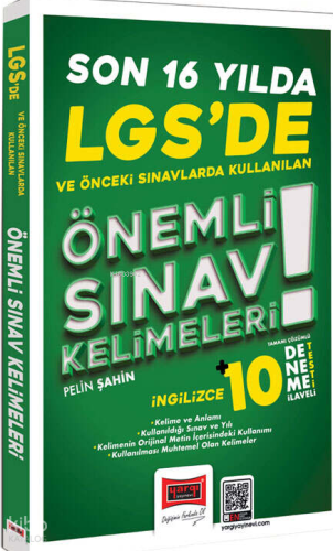 Yargı Yayınları LGSde Son 16 Yılda Kullanılan Önemli İngilizce Sınav Kelimeleri