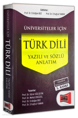 Yargı Yayınları Üniversiteler İçin Türk Dili Yazılı ve Sözlü Anlatım