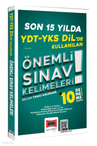 Yargı Yayınları YDT YKS Dilde Son 15 Yılda Kullanılan Önemli Sınav Kelimeleri