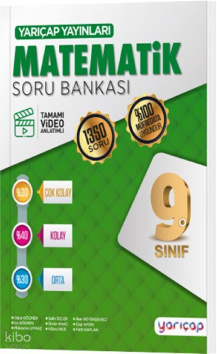 Yarı Çap Yayınları 9. Sınıf Matematik Soru Bankası