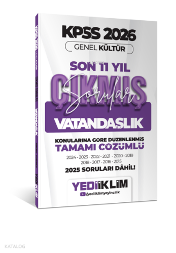 Yediiklim 2026 KPSS Genel Kültür Vatandaşlık Konularına Göre Tamamı Çö