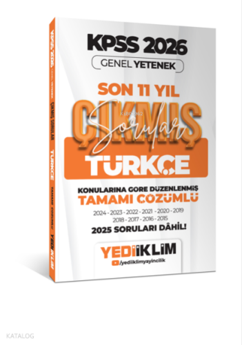 Yediiklim 2026 KPSS Genel Yetenek Türkçe Konularına Göre Tamamı Çözüml