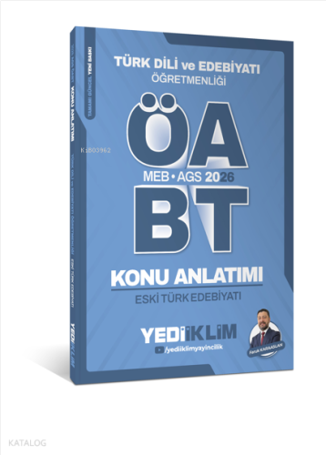 Yediiklim 2026 MEB AGS ÖABT Türk Dili ve Edebiyatı Öğretmenliği Eski Türk Edebiyatı Konu Anlatımı