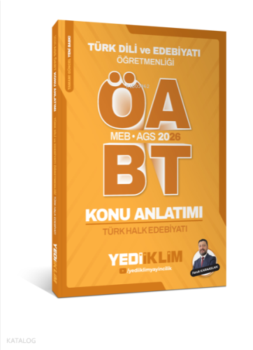 Yediiklim 2026 MEB AGS ÖABT Türk Dili ve Edebiyatı Öğretmenliği Türk Halk Edebiyatı Konu Anlatımı