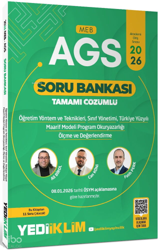 Yediiklim 2026 MEB AGS ÖYT Sınıf Yönetimi TYMM Program Okuryazarlığı Ölçme ve Değerlendirme Tamamı Çözümlü Soru Bankası