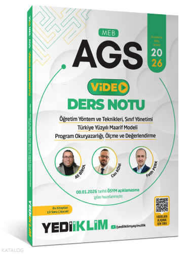 Yediiklim 2026 MEB AGS ÖYT Sınıf Yönetimi TYMM Program Okuryazarlığı Ölçme ve Değerlendirme Video Anlatımlı Ders Notu
