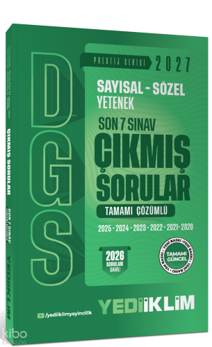 Yediiklim 2027 DGS Sayısal – Sözel Yetenek Son 7 Sınav Tamamı Çözümlü 