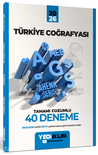 Yediiklim MEB-AGS Ahenk Türkiye Coğrafyası Tamamı Çözümlü 40 Deneme