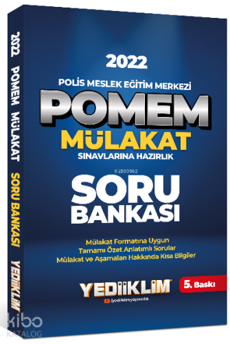 Yediiklim Yayınları 2022 POMEM Mülakat Sınavlarına Hazırlık Soru Banka