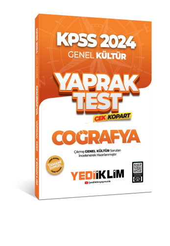 Yediiklim Yayınları 2024 KPSS Genel Kültür Coğrafya Çek Kopart Yaprak 