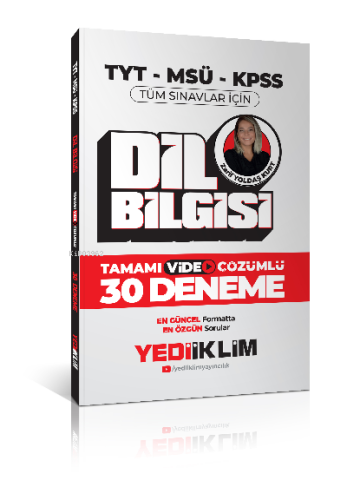 Yediiklim Yayınları 2024 Tyt-Msü-Kpss Dil Bilgisi Tamamı Video Çözümlü 30 Deneme