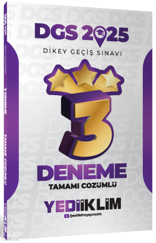 Yediiklim Yayınları 2025 DGS Tamamı Çözümlü 3 Yıldız Deneme