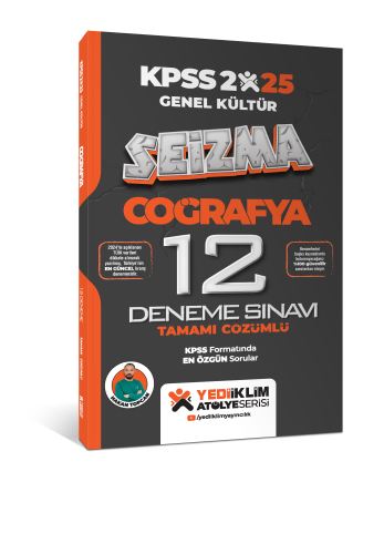 Yediiklim Yayınları 2025 KPSS Genel Kültür Atölye Serisi Coğrafya Seizma Tamamı Çözümlü 12 Deneme Sınavı