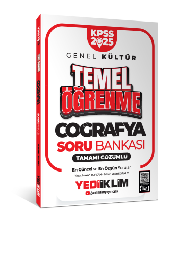 Yediiklim Yayınları 2025 KPSS Genel Kültür Coğrafya Temel Öğrenme Tamamı Çözümlü Soru Bankası