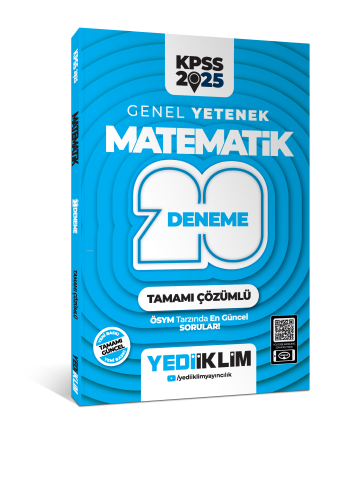 Yediiklim Yayınları 2025 KPSS Genel Yetenek Matematik Tamamı Çözümlü 20 Deneme