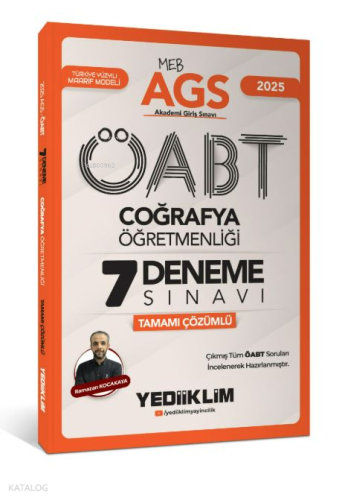 Yediiklim Yayınları 2025 MEB AGS ÖABT Coğrafya Öğretmenliği Tamamı Çözümlü 7 Deneme Sınavı