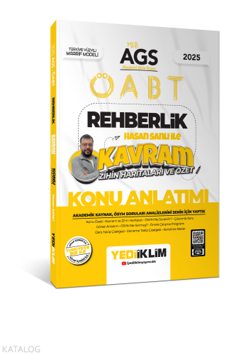 Yediiklim Yayınları 2025 MEB AGS ÖABT Rehberlik Hasan Sanlı ile Kavram Zihin Haritaları ve Özet Konu Anlatımı