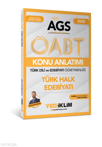 Yediiklim Yayınları 2025 MEB AGS ÖABT Türk Dili ve Edebiyatı Öğretmenliği Türk Halk Edebiyatı Konu Anlatımı