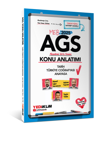 Yediiklim Yayınları 2025 MEB AGS Tarih - Türkiye Coğrafyası - Anayasa Konu Anlatımı