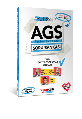 Yediiklim Yayınları 2025 MEB AGS Tarih - Türkiye Coğrafyası - Anayasa Tamamı Çözümlü Soru Bankası