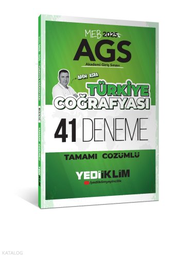 Yediiklim Yayınları 2025 MEB AGS Türkiye Coğrafyası Tamamı Çözümlü 41 