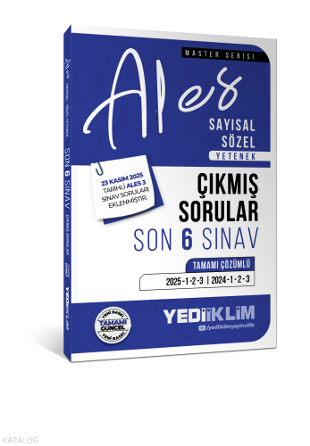 Yediiklim Yayınları 2026 ALES Sayısal Sözel Yetenek Tamamı Çözümlü Son