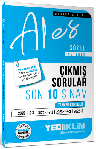 Yediiklim Yayınları 2026 ALES Sözel Yetenek Tamamı Çözümlü Son 10 Sına