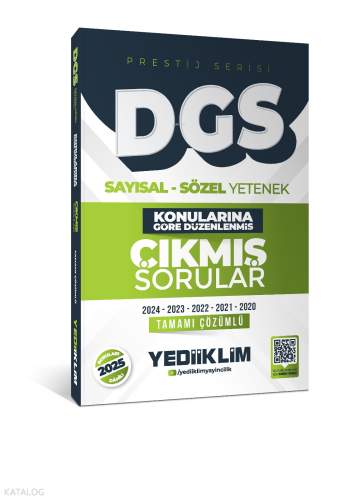Yediiklim Yayınları 2026 DGS Prestij Serisi Sayısal Sözel Yetenek Konularına Göre Düzenlenmiş Tamamı Çözümlü Çıkmış Sorular