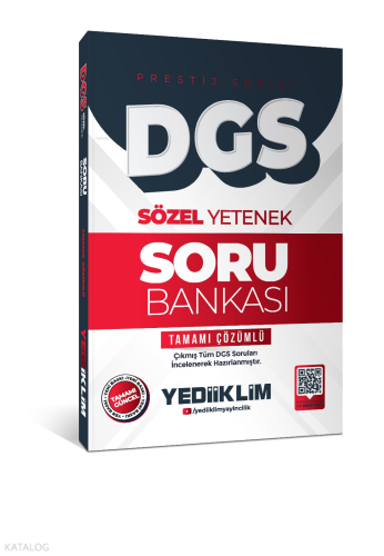 Yediiklim Yayınları 2026 DGS Prestij Serisi Sözel Yetenek Tamamı Çözümlü Soru Bankası