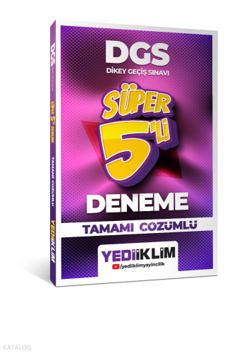 Yediiklim Yayınları 2026 DGS Tamamı Çözümlü Süper 5'li Deneme