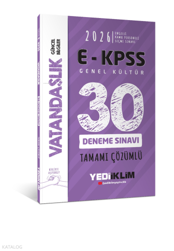 Yediiklim Yayınları 2026 E - KPSS Tüm Adaylar İçin Genel Kültür Vatand