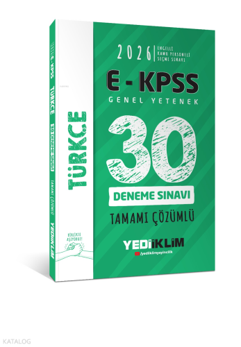 Yediiklim Yayınları 2026 E - KPSS Tüm Adaylar İçin Genel Yetenek Türkç